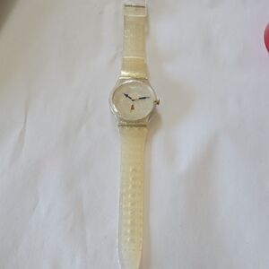 SWATCH TRansparent Glitter Holiday Watch.  Limited Edition Number 04547/14999